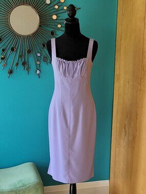 EUC! | Vintage PRICE ROMAN Midi Dress | Pale Lavender/Lilac | Size 6